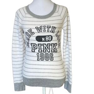 Victoria's Secret PINK Sweatshirt - Size Small - White/Gray